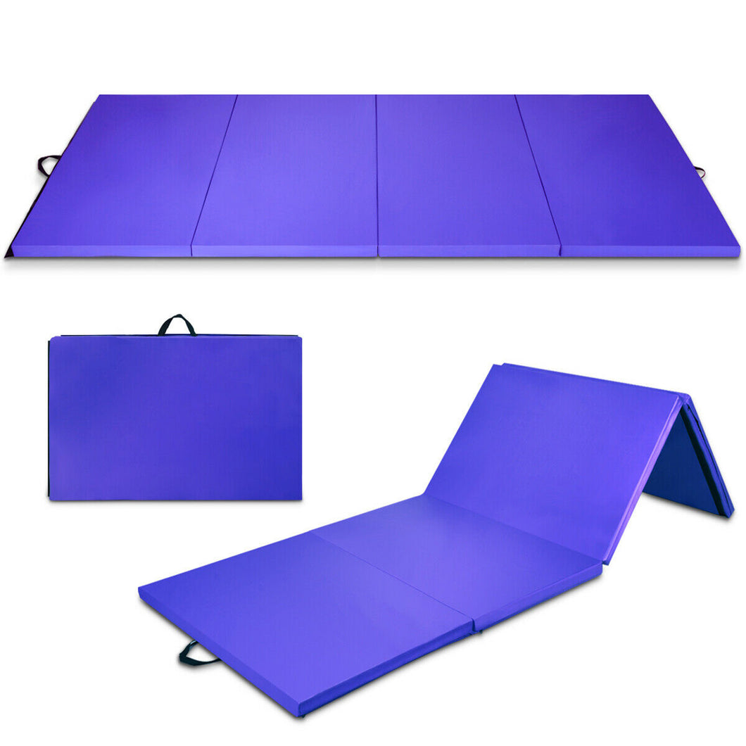 Gymax 4'x10'x2'' Folding Gymnastic Tumbling Mat Yoga Aerobics Gym Exercise Fitness Mat