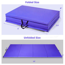 Load image into Gallery viewer, Gymax 4&#39;x10&#39;x2&#39;&#39; Folding Gymnastic Tumbling Mat Yoga Aerobics Gym Exercise Fitness Mat
