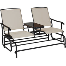 Load image into Gallery viewer, Gymax Patio 2-Person Glider Rocking Char Loveseat Garden w/ Tempered Glass Table
