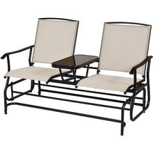 Load image into Gallery viewer, Gymax Patio 2-Person Glider Rocking Char Loveseat Garden w/ Tempered Glass Table
