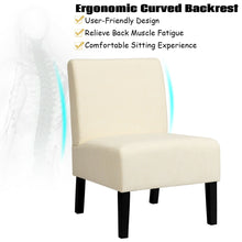 Load image into Gallery viewer, Gymax 2PCS Upholstered Accent Chair Leisure Chair Armless w/ Wooden Frame Beige
