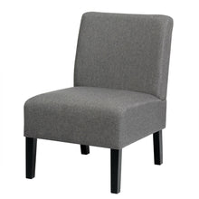 Load image into Gallery viewer, Gymax 2PCS Upholstered Accent Chair Leisure Chair Armless w/ Wooden Frame Grey
