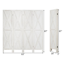 Load image into Gallery viewer, Gymax 5.6Ft Folding 4-Panel Wood Room Divider Privacy Screen Home Office White
