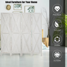 Load image into Gallery viewer, Gymax 5.6Ft Folding 4-Panel Wood Room Divider Privacy Screen Home Office White

