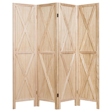 Load image into Gallery viewer, Gymax 5.6Ft Folding 4-Panel Wood Room Divider Privacy Screen Home Office Natural
