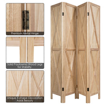 Load image into Gallery viewer, Gymax 5.6Ft Folding 4-Panel Wood Room Divider Privacy Screen Home Office Natural
