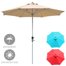 Load image into Gallery viewer, Gymax 9Ft Patio Outdoor Umbrella Market Table Umbrella w/ Crank 8 Ribs Beige
