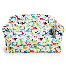 Load image into Gallery viewer, Gymax Double Kids Dinosaur Sofa Children Armrest Couch Upholstered Chair Furniture
