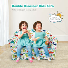 Load image into Gallery viewer, Gymax Double Kids Dinosaur Sofa Children Armrest Couch Upholstered Chair Furniture

