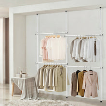 Load image into Gallery viewer, Gymax Double 2 Tier Adjustable Garment Rack Telescopic Clothes Hanger Closet Organizer
