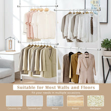 Load image into Gallery viewer, Gymax Double 2 Tier Adjustable Garment Rack Telescopic Clothes Hanger Closet Organizer
