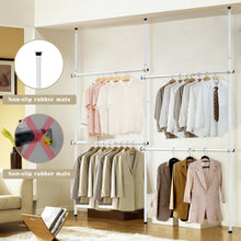 Load image into Gallery viewer, Gymax Double 2 Tier Adjustable Garment Rack Telescopic Clothes Hanger Closet Organizer
