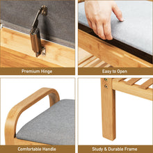 Load image into Gallery viewer, Gymax Shoe Rack Bench Bamboo W/Cushioned Seat&amp;Storage Shelf Padded Seat Shoe Bench
