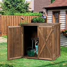 Load image into Gallery viewer, Gymax 2.5 X 2 Ft Outdoor Wooden Storage Shed Cabinet W/ Double Doors for Garden Yard
