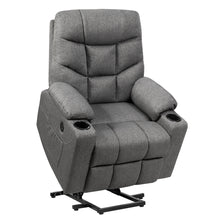 Load image into Gallery viewer, Gymax Power Lift Massage Recliner Fabric Sofa Chair w/ Remote Control
