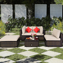 Load image into Gallery viewer, Gymax 5PCS Rattan Sectional Sofa Set Patio Furniture Set w/ Beige Cushion Pillow

