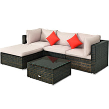 Load image into Gallery viewer, Gymax 5PCS Rattan Sectional Sofa Set Patio Furniture Set w/ Beige Cushion Pillow
