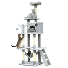 Load image into Gallery viewer, Gymax 66&#39;&#39; Cat Tree Condo Kitten Multi-Level Activity Center Plush Perches w/ Hammock
