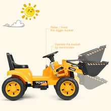 Load image into Gallery viewer, Gymax Kids Ride On Excavator Digger 6V Battery Powered Tractor w/Digging Bucket Yellow
