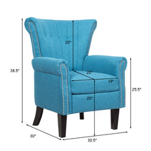 Load image into Gallery viewer, Gymax Set of 2 Upholstered Accent Chair Leisure Single Sofa w/ Wooden Frame Blue
