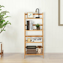Load image into Gallery viewer, Gymax 4-Tier Bamboo Ladder Shelf Multipurpose Plant Display Stand Storage Bookshelf
