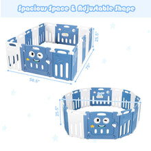 Load image into Gallery viewer, Gymax 16-Panel Foldable Baby Playpen Kids Activity Centre w/ Lock Door &amp; Rubber Mats
