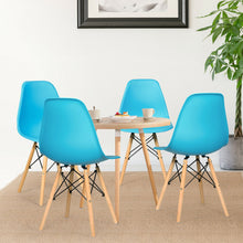 Load image into Gallery viewer, Gymax Set of 4 Mid Century Modern DSW Dining Side Chair Wood Legs Blue
