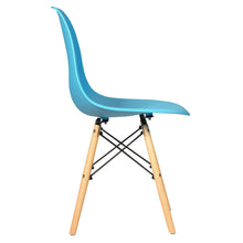 Load image into Gallery viewer, Gymax Set of 4 Mid Century Modern DSW Dining Side Chair Wood Legs Blue

