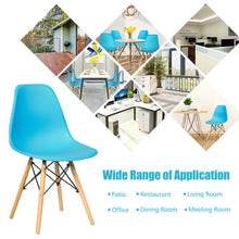 Load image into Gallery viewer, Gymax Set of 4 Mid Century Modern DSW Dining Side Chair Wood Legs Blue
