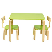 Load image into Gallery viewer, Gymax 3 Piece Kids Wooden Table and 2 Chairs Set Children Art Activity Desk Furniture
