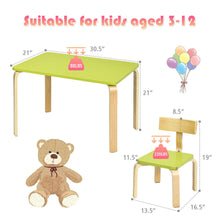 Load image into Gallery viewer, Gymax 3 Piece Kids Wooden Table and 2 Chairs Set Children Art Activity Desk Furniture
