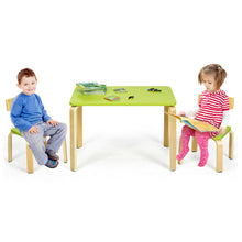 Load image into Gallery viewer, Gymax 3 Piece Kids Wooden Table and 2 Chairs Set Children Art Activity Desk Furniture
