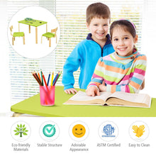 Load image into Gallery viewer, Gymax 3 Piece Kids Wooden Table and 2 Chairs Set Children Art Activity Desk Furniture

