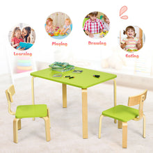 Load image into Gallery viewer, Gymax 3 Piece Kids Wooden Table and 2 Chairs Set Children Art Activity Desk Furniture
