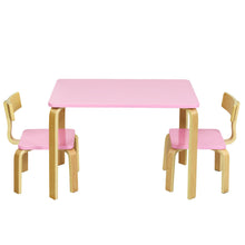 Load image into Gallery viewer, Gymax 3 Piece Kids Wooden Table and 2 Chairs Set Children Activity Art Desk Furniture
