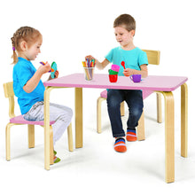 Load image into Gallery viewer, Gymax 3 Piece Kids Wooden Table and 2 Chairs Set Children Activity Art Desk Furniture
