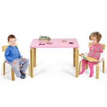 Load image into Gallery viewer, Gymax 3 Piece Kids Wooden Table and 2 Chairs Set Children Activity Art Desk Furniture
