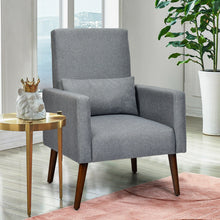Load image into Gallery viewer, Gymax 2-in-1 Fabric Upholstered Rocking Chair Nursery Armchair with Pillow Dark Grey
