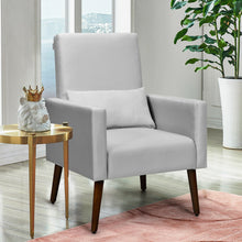 Load image into Gallery viewer, Gymax 2-in-1 Fabric Upholstered Rocking Chair Nursery Armchair with Pillow Light Grey
