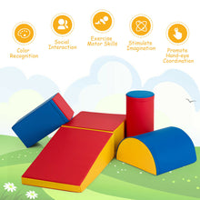 Load image into Gallery viewer, Gymax Kids 5-Piece Climb and Crawl Activity Play Set Safe Foam Blocks Soft Climber
