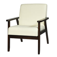 Load image into Gallery viewer, Gymax Wooden Upholstered Accent Chair Fabric Armchair Home Office
