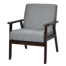 Load image into Gallery viewer, Gymax Wooden Upholstered Accent Chair Fabric Armchair Home Office
