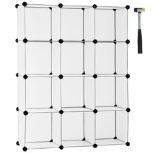 Load image into Gallery viewer, Gymax 12 Cube Storage Organizer Plastic Organizer Units w/ Steel Frame White
