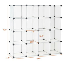 Load image into Gallery viewer, Gymax 16 Cube Storage Organizer Plastic Organizer Units 49.5&#39;&#39; X 12.5&#39;&#39; X 49.5&#39;&#39;

