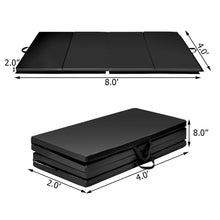 Load image into Gallery viewer, Gymax Foldable Gymnastics Exercise  Mat Tumbling Pad 4&#39; x 8&#39; w/ Carrying Handles Black
