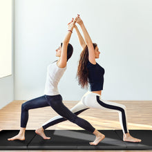 Load image into Gallery viewer, Gymax Foldable Gymnastics Exercise  Mat Tumbling Pad 4&#39; x 8&#39; w/ Carrying Handles Black
