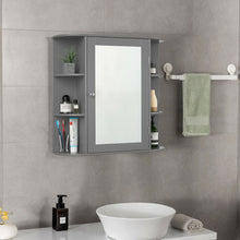 Load image into Gallery viewer, Gymax Wall Mounted Medicine Storage Cabinet Bathroom Organizer Cupboard W/Mirror Gray
