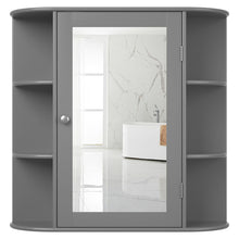 Load image into Gallery viewer, Gymax Wall Mounted Medicine Storage Cabinet Bathroom Organizer Cupboard W/Mirror Gray
