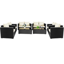 Load image into Gallery viewer, Gymax 8PCS Rattan Patio Conversation Set Outdoor Furniture Set w/ Cushions
