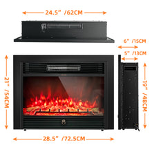 Load image into Gallery viewer, Gymax 28.5&#39;&#39; Fireplace Electric Embedded Insert Heater Glass Log Flame Remote
